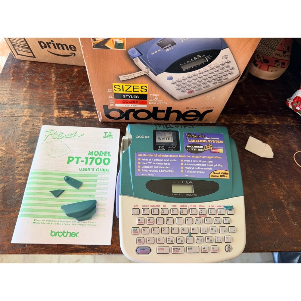 Brother P-Touch PT-1800-1810 Thermal Label Printer Tested Original Box Manual